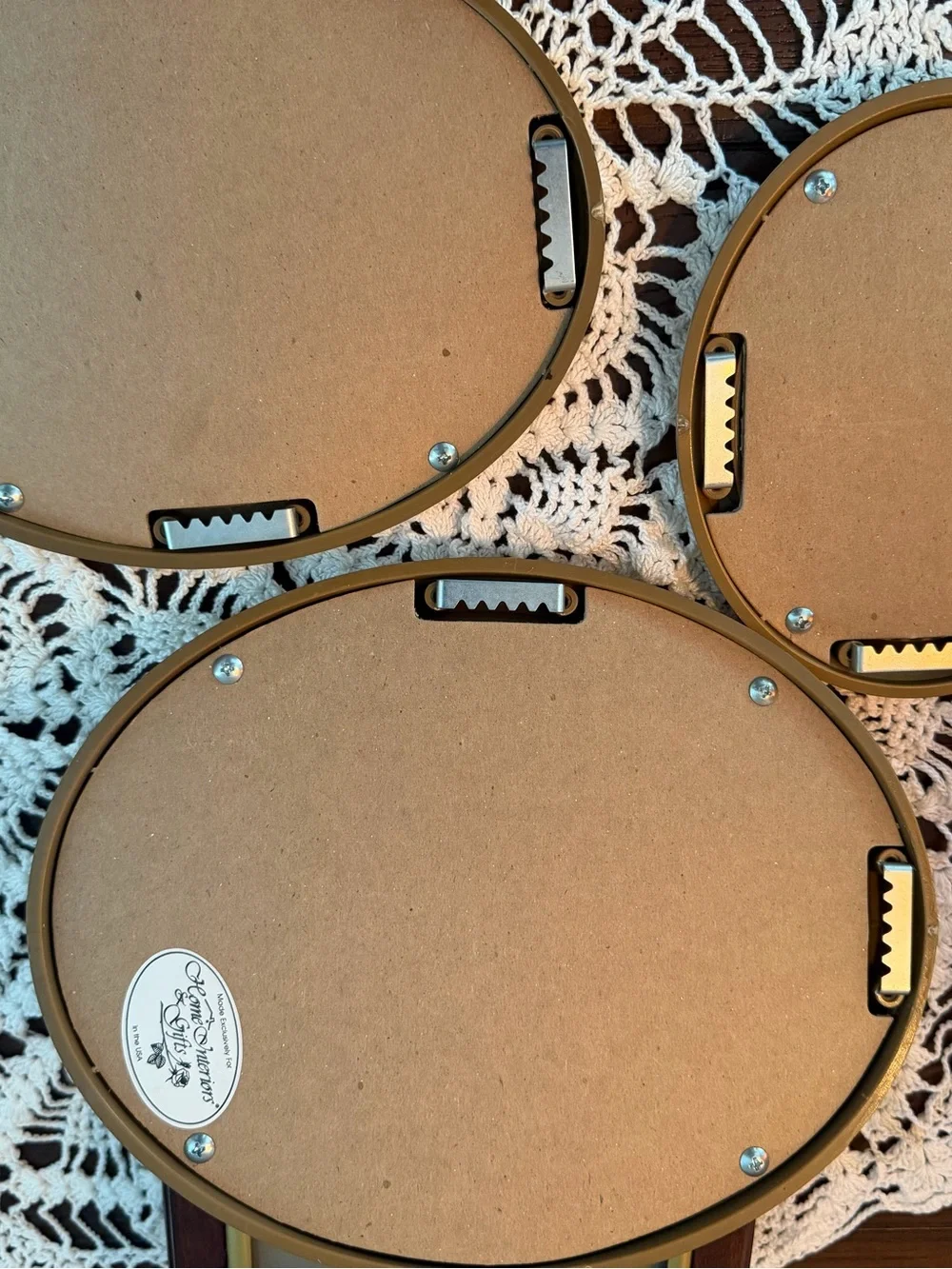 Set of 3 Vintage Home Interiors & Gifts Oval Gold Wall Mirrors